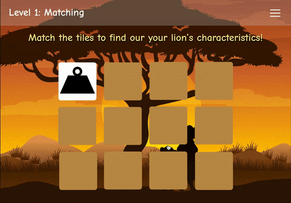 Level 1 — Matching cards