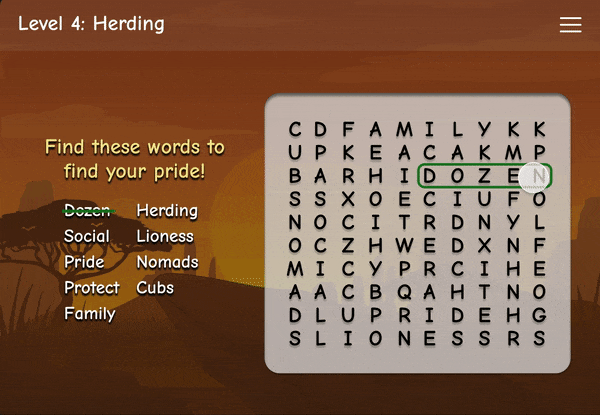 Level 4 — Word search