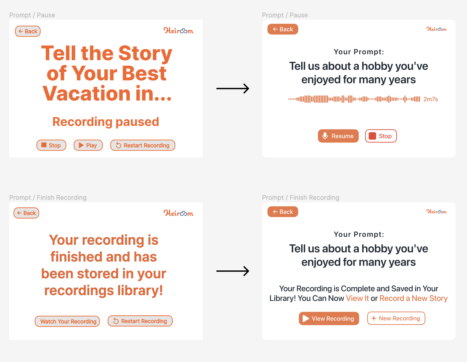 Recording process clarity