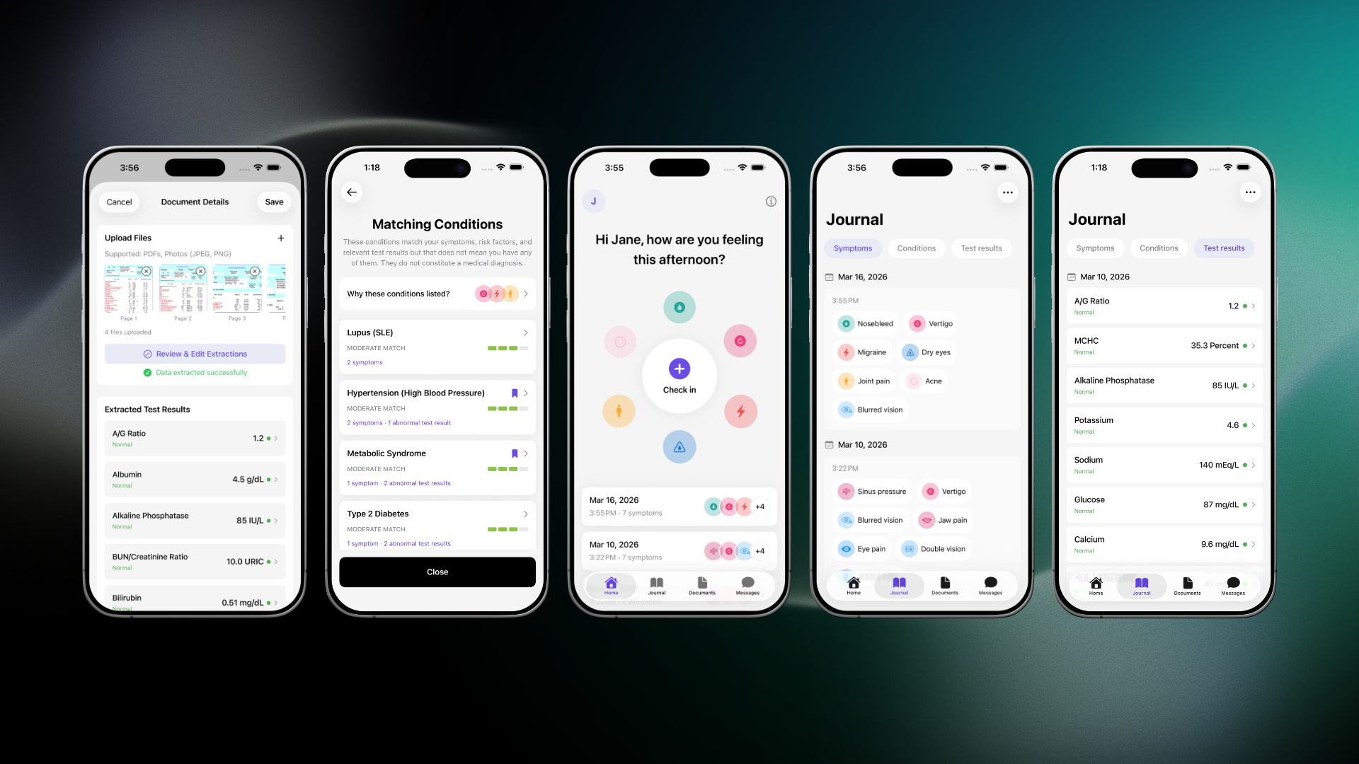 Venera - AI-Powered Health Companion showing multiple app screens