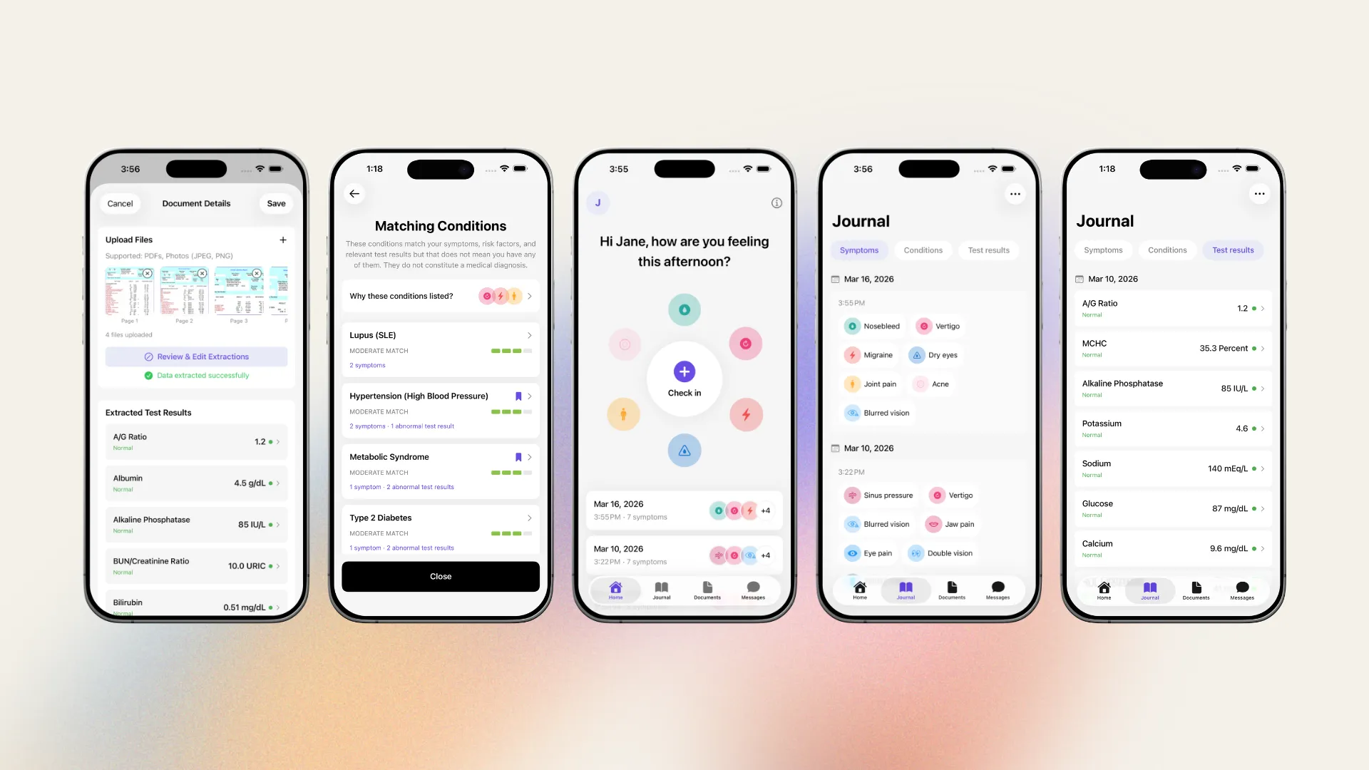 Venera - AI-Powered Health Companion showing multiple app screens