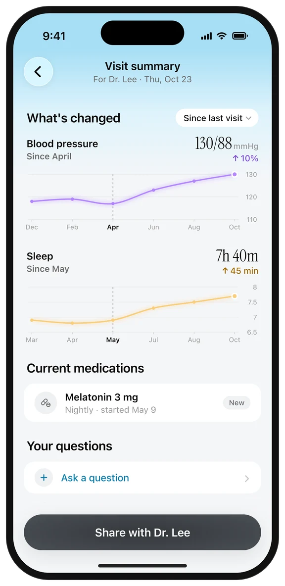 Summary-first direction screen